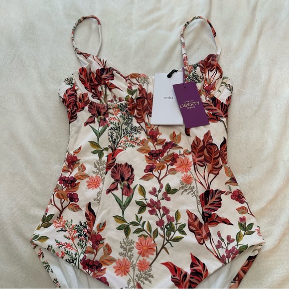 New! Onia x Liberty Chelsea floral One-Piece Swimsuit pigment patch 38046 - Picture 5 of 10